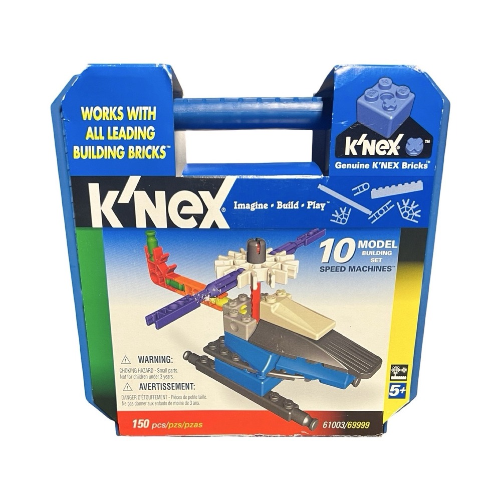 KNEX Speed Machines 10 Model Building Set‎ 150 Pcs 61003 Carrying Case 2006 VTG